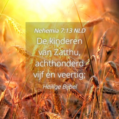 Picture 04 - Nehemia 7:13 NLD - De kinderen van Zatthu, achthonderd vijf en - Bible Verse Picture