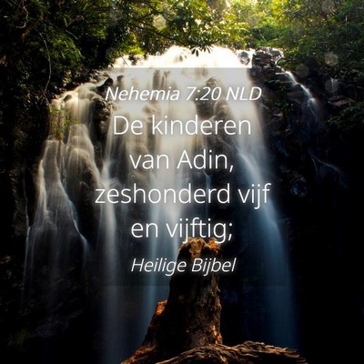 Picture 04 - Nehemia 7:20 NLD - De kinderen van Adin, zeshonderd vijf en - Bible Verse Picture
