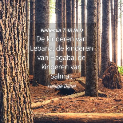 Picture 04 - Nehemia 7:48 NLD - De kinderen van Lebana, de kinderen van Hagaba, - Bible Verse Picture