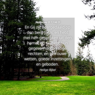 Picture 04 - Nehemia 9:13 NLD - En Gij zijt neergedaald op den berg Sinai, en - Bible Verse Picture