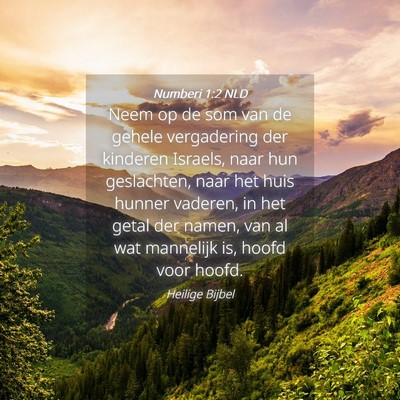 Picture 04 - Numberi 1:2 NLD - Neem op de som van de gehele vergadering der - Bible Verse Picture
