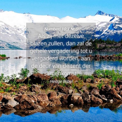 Picture 04 - Numberi 10:3 NLD - Als zij met dezelve blazen zullen, dan zal de - Bible Verse Picture