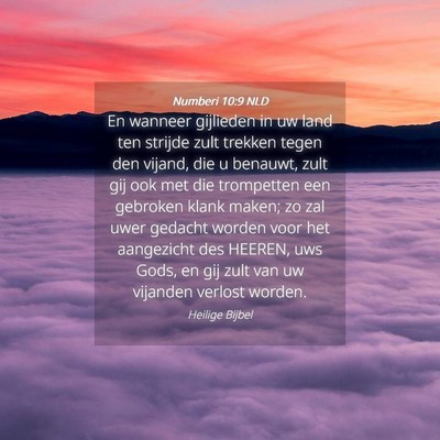 Picture 04 - Numberi 10:9 NLD - En wanneer gijlieden in uw land ten strijde zult - Bible Verse Picture