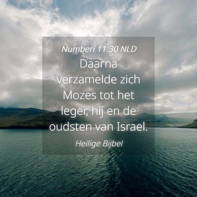 Picture 04 - Numberi 11:30 NLD - Daarna verzamelde zich Mozes tot het leger, hij - Bible Verse Picture