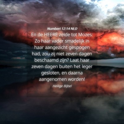 Picture 04 - Numberi 12:14 NLD - En de HEERE zeide tot Mozes: Zo haar vader - Bible Verse Picture