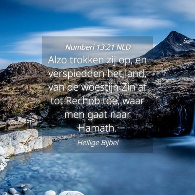 Picture 04 - Numberi 13:21 NLD - Alzo trokken zij op, en verspiedden het land, van - Bible Verse Picture