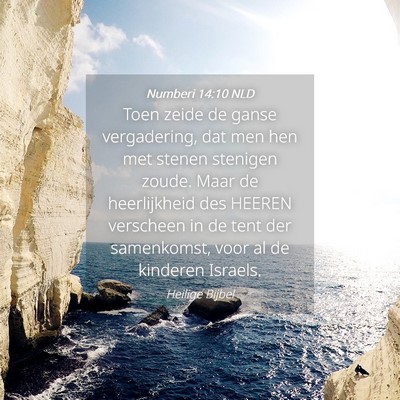 Picture 04 - Numberi 14:10 NLD - Toen zeide de ganse vergadering, dat men hen met - Bible Verse Picture