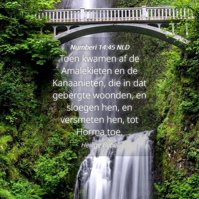 Picture 04 - Numberi 14:45 NLD - Toen kwamen af de Amalekieten en de Kanaanieten, - Bible Verse Picture