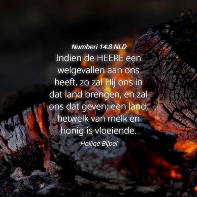 Picture 04 - Numberi 14:8 NLD - Indien de HEERE een welgevallen aan ons heeft, zo - Bible Verse Picture