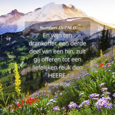 Picture 04 - Numberi 15:7 NLD - En wijn ten drankoffer, een derde deel van een - Bible Verse Picture