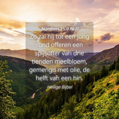 Picture 04 - Numberi 15:9 NLD - Zo zal hij tot een jong rund offeren een - Bible Verse Picture