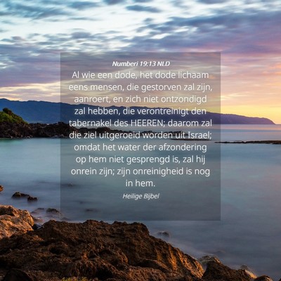 Picture 04 - Numberi 19:13 NLD - Al wie een dode, het dode lichaam eens mensen, - Bible Verse Picture