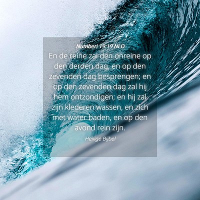 Picture 04 - Numberi 19:19 NLD - En de reine zal den onreine op den derden dag, en - Bible Verse Picture
