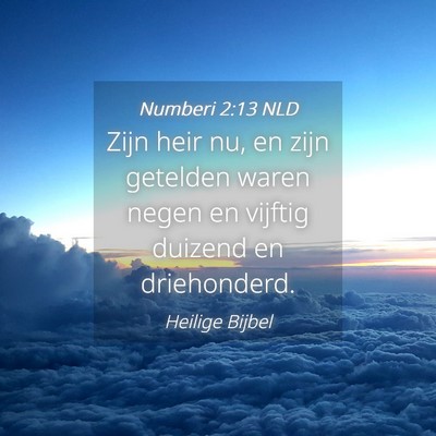Picture 04 - Numberi 2:13 NLD - Zijn heir nu, en zijn getelden waren negen en - Bible Verse Picture