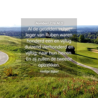 Picture 04 - Numberi 2:16 NLD - Al de getelden in het leger van Ruben waren - Bible Verse Picture