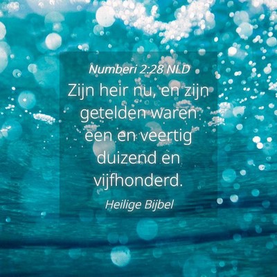 Picture 04 - Numberi 2:28 NLD - Zijn heir nu, en zijn getelden waren een en - Bible Verse Picture