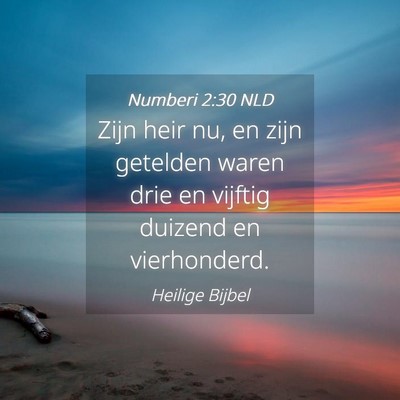 Picture 04 - Numberi 2:30 NLD - Zijn heir nu, en zijn getelden waren drie en - Bible Verse Picture