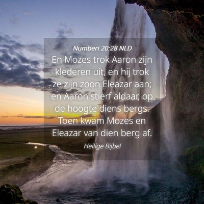 Picture 04 - Numberi 20:28 NLD - En Mozes trok Aaron zijn klederen uit, en hij - Bible Verse Picture