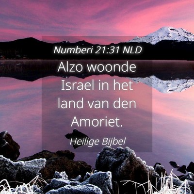 Picture 04 - Numberi 21:31 NLD - Alzo woonde Israel in het land van den - Bible Verse Picture