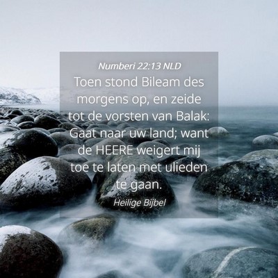 Picture 04 - Numberi 22:13 NLD - Toen stond Bileam des morgens op, en zeide tot de - Bible Verse Picture