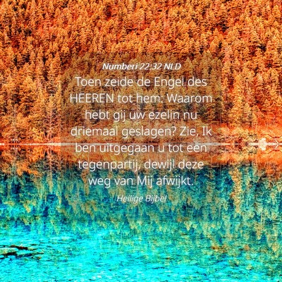 Picture 04 - Numberi 22:32 NLD - Toen zeide de Engel des HEEREN tot hem: Waarom - Bible Verse Picture