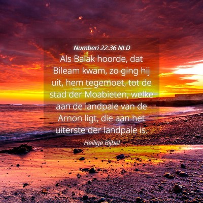 Picture 04 - Numberi 22:36 NLD - Als Balak hoorde, dat Bileam kwam, zo ging hij - Bible Verse Picture