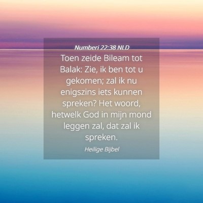 Picture 04 - Numberi 22:38 NLD - Toen zeide Bileam tot Balak: Zie, ik ben tot u - Bible Verse Picture