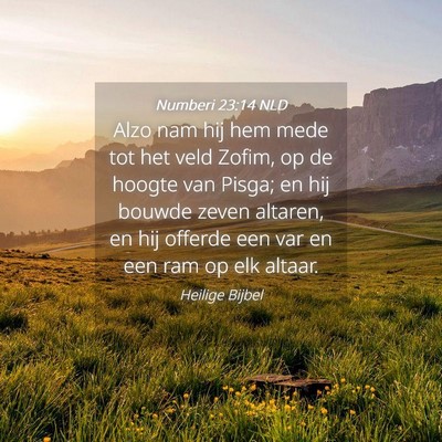 Picture 04 - Numberi 23:14 NLD - Alzo nam hij hem mede tot het veld Zofim, op de - Bible Verse Picture