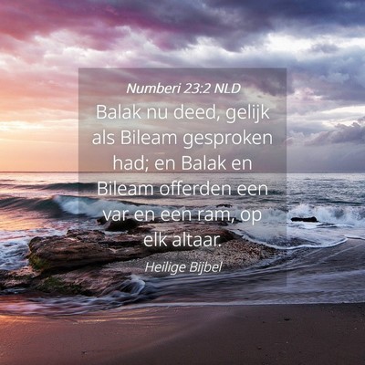 Picture 04 - Numberi 23:2 NLD - Balak nu deed, gelijk als Bileam gesproken had; - Bible Verse Picture