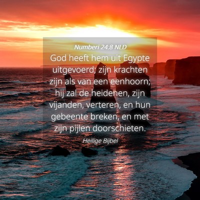 Picture 04 - Numberi 24:8 NLD - God heeft hem uit Egypte uitgevoerd; zijn - Bible Verse Picture