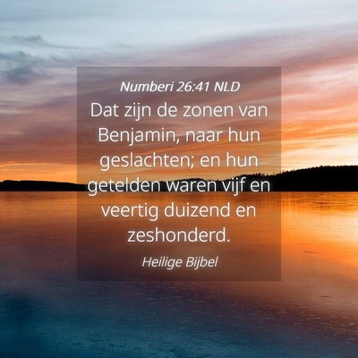 Picture 04 - Numberi 26:41 NLD - Dat zijn de zonen van Benjamin, naar hun - Bible Verse Picture