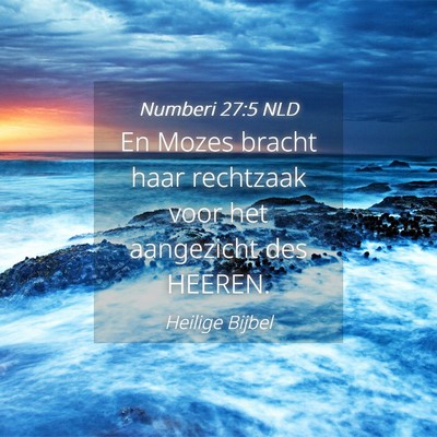 Picture 04 - Numberi 27:5 NLD - En Mozes bracht haar rechtzaak voor het - Bible Verse Picture
