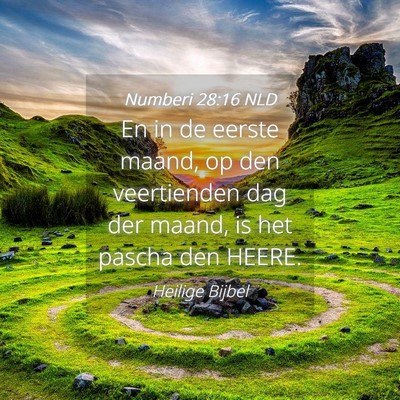 Picture 04 - Numberi 28:16 NLD - En in de eerste maand, op den veertienden dag der - Bible Verse Picture