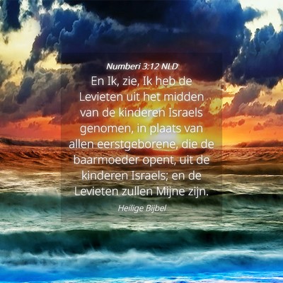 Picture 04 - Numberi 3:12 NLD - En Ik, zie, Ik heb de Levieten uit het midden van - Bible Verse Picture