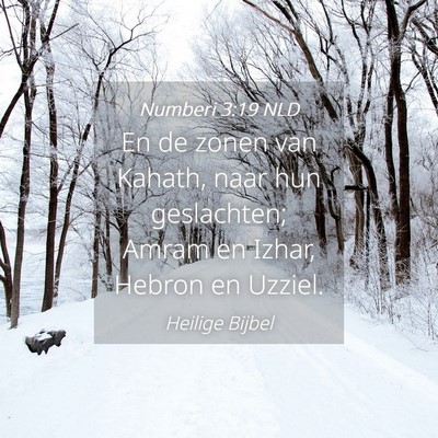 Picture 04 - Numberi 3:19 NLD - En de zonen van Kahath, naar hun geslachten; - Bible Verse Picture