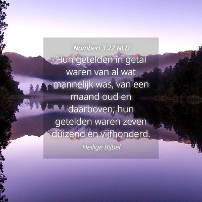 Picture 04 - Numberi 3:22 NLD - Hun getelden in getal waren van al wat mannelijk - Bible Verse Picture
