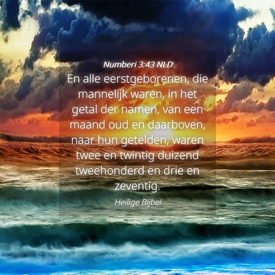 Picture 04 - Numberi 3:43 NLD - En alle eerstgeborenen, die mannelijk waren, in - Bible Verse Picture