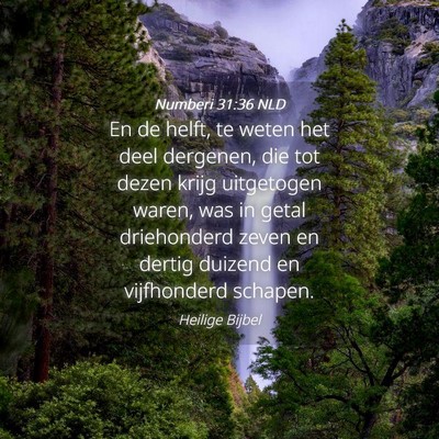 Picture 04 - Numberi 31:36 NLD - En de helft, te weten het deel dergenen, die tot - Bible Verse Picture