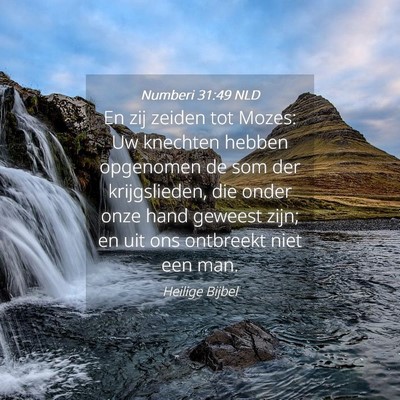 Picture 04 - Numberi 31:49 NLD - En zij zeiden tot Mozes: Uw knechten hebben - Bible Verse Picture