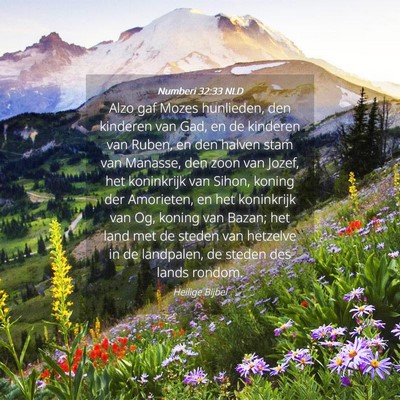 Picture 04 - Numberi 32:33 NLD - Alzo gaf Mozes hunlieden, den kinderen van Gad, - Bible Verse Picture