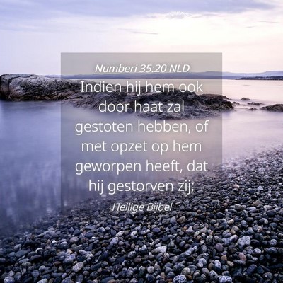 Picture 04 - Numberi 35:20 NLD - Indien hij hem ook door haat zal gestoten hebben, - Bible Verse Picture