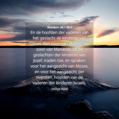 Picture 04 - Numberi 36:1 NLD - En de hoofden der vaderen van het geslacht de - Bible Verse Picture