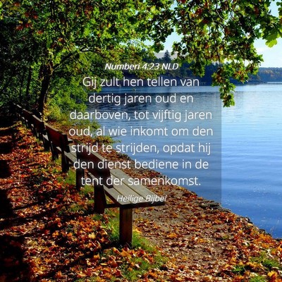 Picture 04 - Numberi 4:23 NLD - Gij zult hen tellen van dertig jaren oud en - Bible Verse Picture