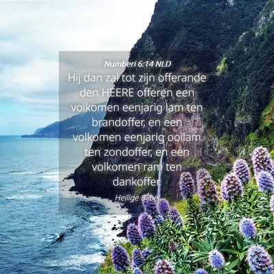 Picture 04 - Numberi 6:14 NLD - Hij dan zal tot zijn offerande den HEERE offeren - Bible Verse Picture