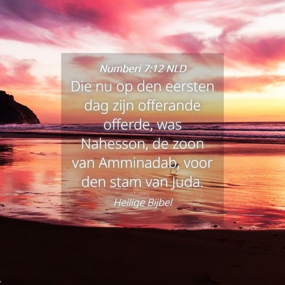 Picture 04 - Numberi 7:12 NLD - Die nu op den eersten dag zijn offerande offerde, - Bible Verse Picture
