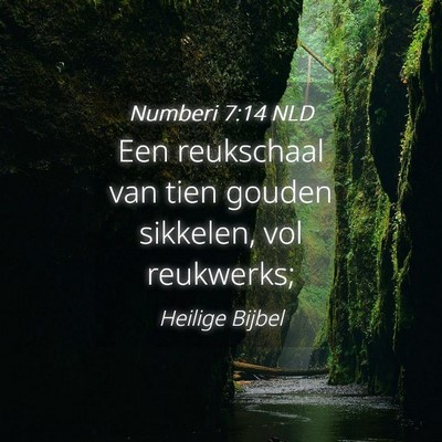 Picture 04 - Numberi 7:14 NLD - Een reukschaal van tien gouden sikkelen, vol - Bible Verse Picture