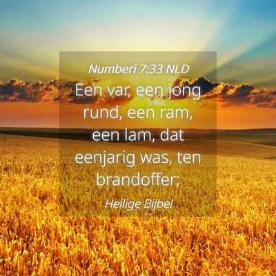 Picture 04 - Numberi 7:33 NLD - Een var, een jong rund, een ram, een lam, dat - Bible Verse Picture