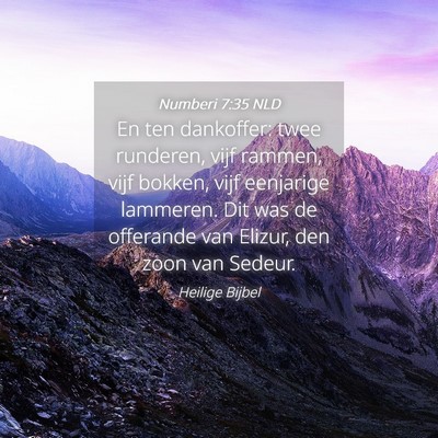 Picture 04 - Numberi 7:35 NLD - En ten dankoffer: twee runderen, vijf rammen, - Bible Verse Picture