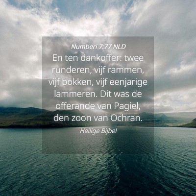 Picture 04 - Numberi 7:77 NLD - En ten dankoffer: twee runderen, vijf rammen, - Bible Verse Picture