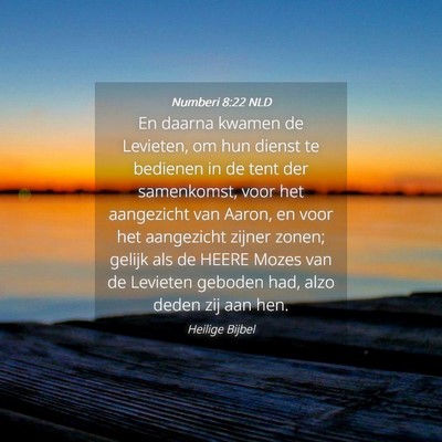 Picture 04 - Numberi 8:22 NLD - En daarna kwamen de Levieten, om hun dienst te - Bible Verse Picture